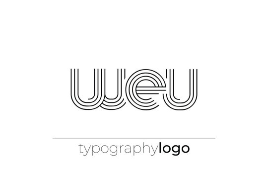 WEU modern geometric typography logo