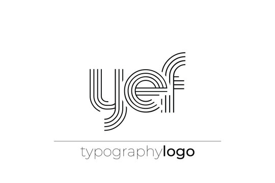 YEF modern geometric typography logo