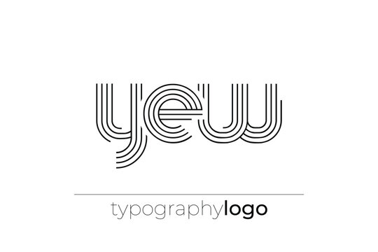 YEW modern geometric typography logo