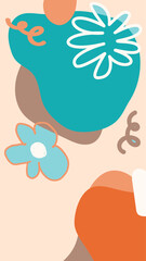 Naklejka premium Abstract floral modern art mobile wallpaper vector