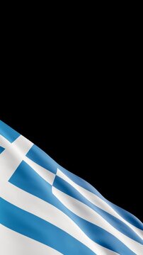 Greek Flag Waving with Alpha Channel Transparent Background