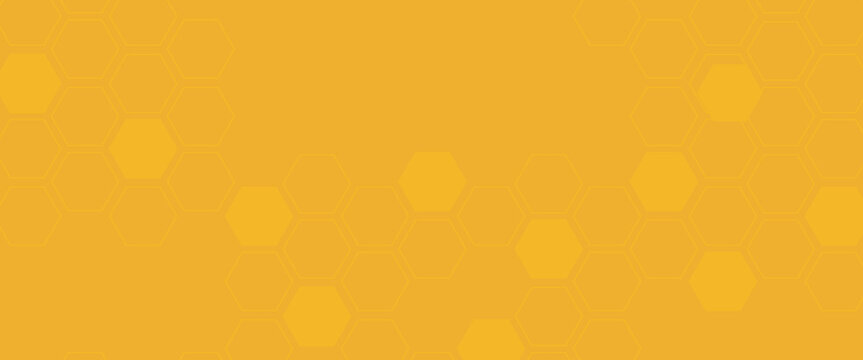 Abstract background with yellow honeycomb, beehive with hexagon grid cells on yellow background pattern