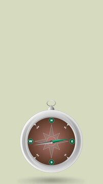 Lost Compass Animation Symbol of Uncertainty, Directionless Journey and Search for Purpose