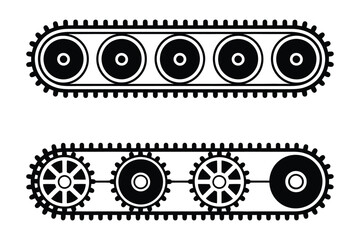 Tractor caterpillar tracks industrial tread components with caterpillar, excavator © Sadek