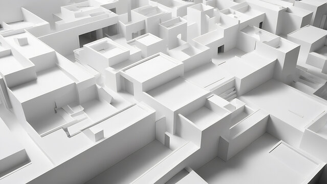Overhead Flat Lay Perspective Of Staggered White Silver Planes