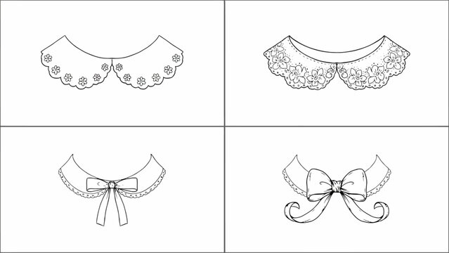Elegant lace collars and bows for vintage inspired fashion design
