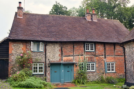 Grade II listed cottages in West Wycombe, Buckinghamshire, England
