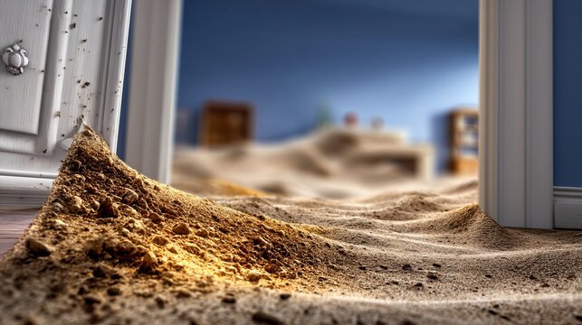 Sand Invades Luxury Room with a Desert Drift Through the Doorway