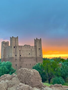 Moroccan kasbah Sunset dadesValley kalaat M gouna mud Brik architecture