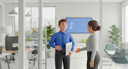 Fototapeta premium office professionals communicating in meeting space