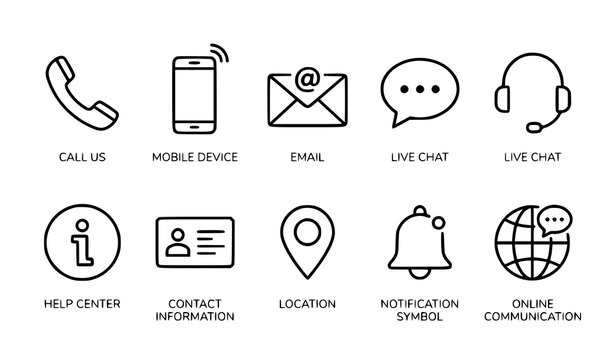 Thin line contact and customer support icons bundle with editable stroke for websites books and articles vector illustration