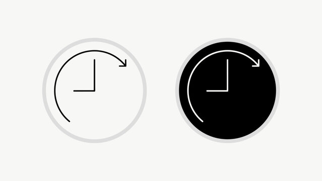 Minimalist analog clock showing time quarter to twelve with light and dark background variations