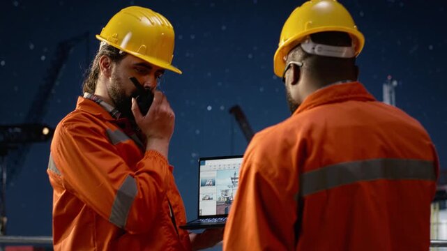Monitoring malfunctions, laptop software and oil crisis conflict affecting drilling barge logistics while overseeing infrastructure, notebook and offshore rig coworkers, for energy operations.