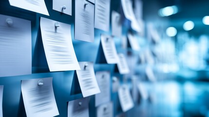 Fototapeta premium Wall Covered with Public Notices and Identical Announcements