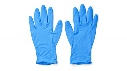 Fototapeta premium Blue nitrile gloves ready for safe laboratory work