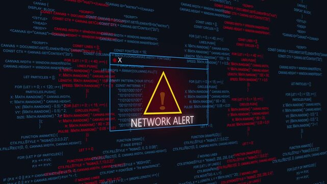 Policy violation response notification on digital interface in data center server room with isolate node initiate backup patch route options.computer hacking attack warning