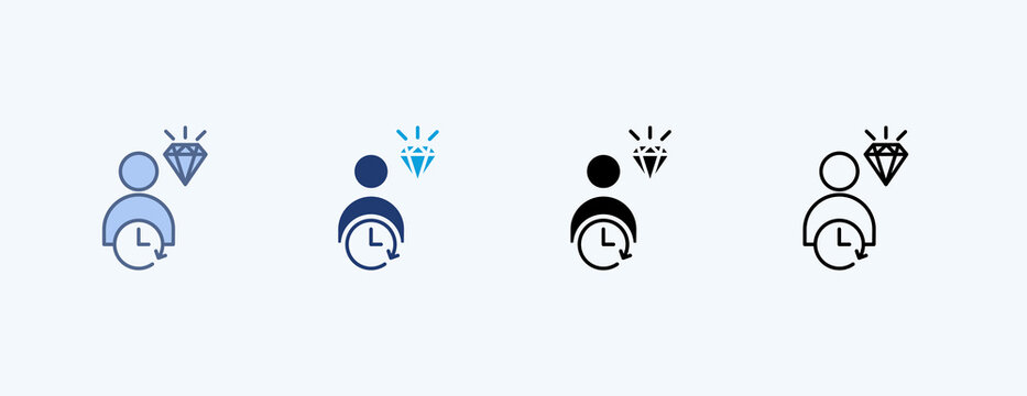 Lifetime Value Multiple Icon Illustration Vector