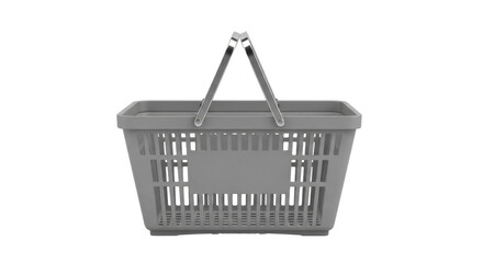 Fototapeta premium Gray shopping basket with metal handles