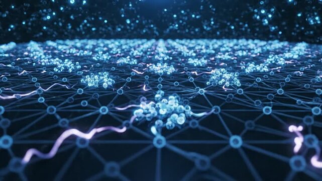 Conceptual visualization of artificial intelligence and deep learning within a digital neural network, depicting complex data processing, innovation, and future technology for smart solutions and big.
