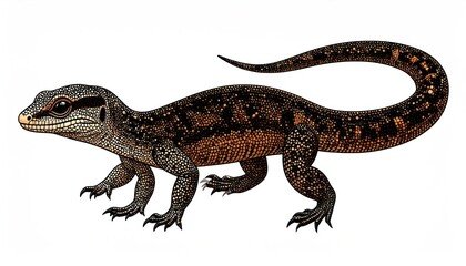 Fototapeta premium Detailed illustration of a lizard creature.