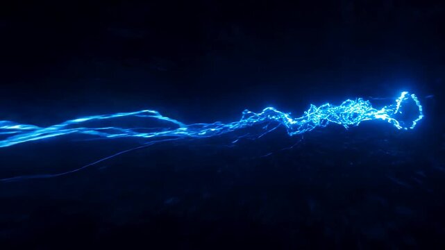 Macro Abstract Shot Of Kinetic Neon Light Trails Simulating Rapid Electrical Currents Moving Fast Background