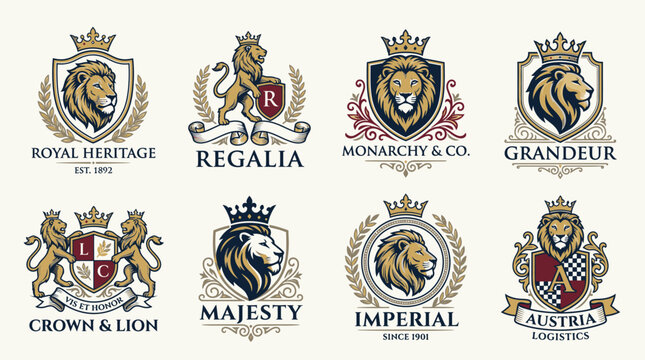Luxury royal crests and coats arms.