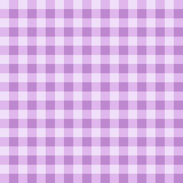 Pastel purple gingham plaid pattern with soft checkered squares. Seamless repeating background ideal for fabric, wallpaper decor.