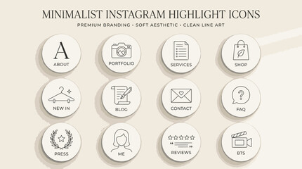 Fototapeta premium Minimalist social media icons set.