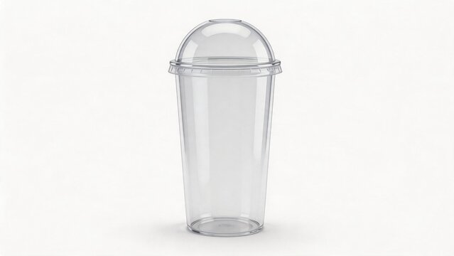Clear plastic cup with dome lid