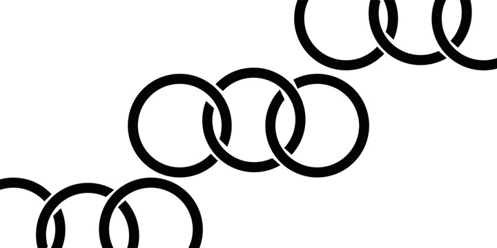 Abstract shape for branding, logotype design. Three circles in chain, triple infinity. Three Circle Logo.