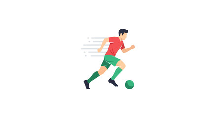 Obraz premium Soccer Player Dribbling Ball with Speed Lines.