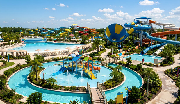 Empty Water Park Fun and Sun, Empty Water Park Fun and Sun, Empty Water Park Fun and Sun