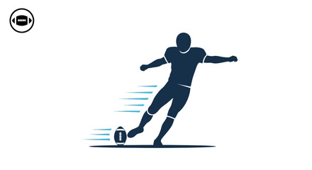 Obraz premium Soccer player kicking ball with motion lines.