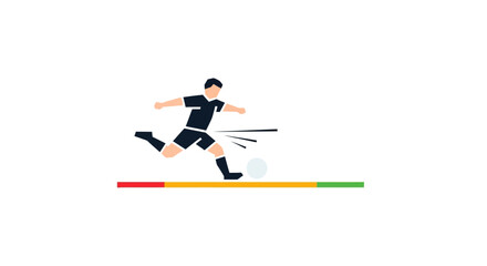 Fototapeta premium Soccer player kicking a ball in motion.