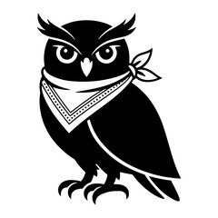 Naklejka premium Owl Wearing Bandana