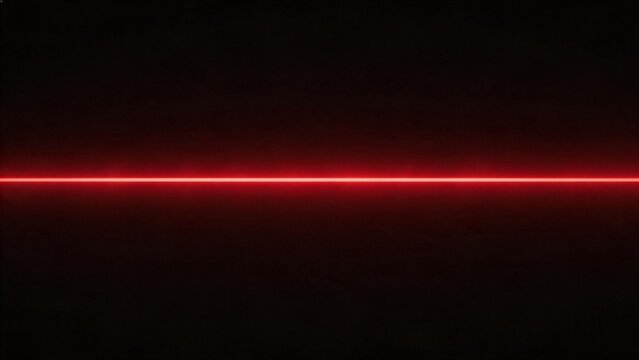 Red horizontal laser line on black background