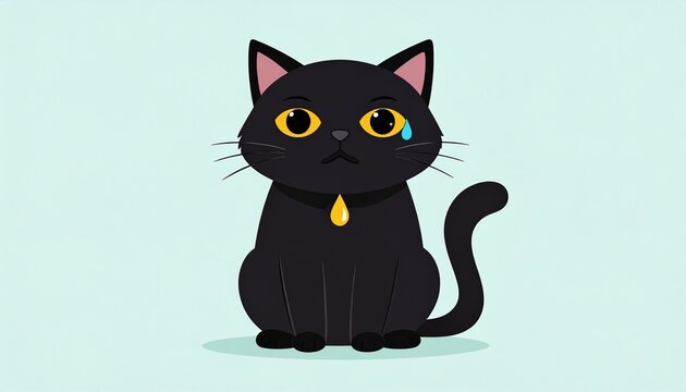 Sad Meme Cat with Drool Expression Sitting Alone