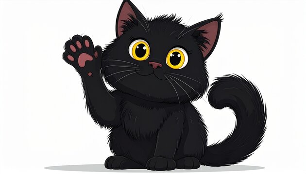 Questionable Decision Meme Cat Waving Paw in Confusion on White Background