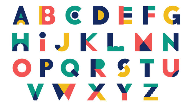 Colorful Uppercase Alphabet Letters Arranged Freely.