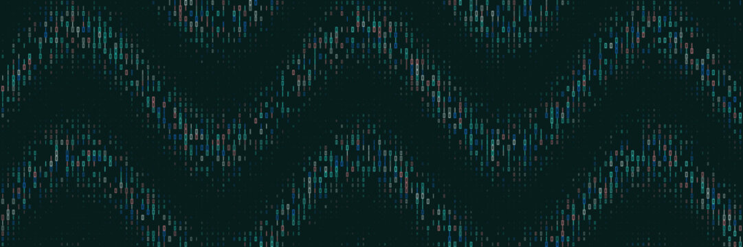 Abstract Digital Wave Pattern with Data Visualization Bars for Tech Backgrounds and Futuristic UI Design Concepts