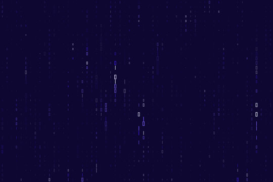 Digital Binary Code Rain Background with Falling Zeros and Ones for Cyber Security and Data Technology Concepts