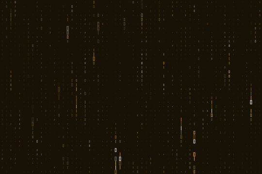Abstract Digital Binary Code Background with Glowing Orange Data Streams for Technology and Cyber Security Concepts