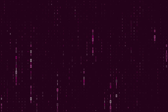 Abstract Digital Binary Code Background with Glowing Pink Data Stream Patterns for Technology and Cyber Security Concepts