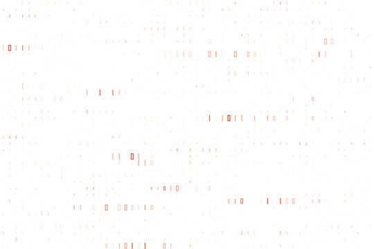 Abstract Binary Code Background with Faint Red Digital Data Stream for Technology and Cybersecurity Concepts