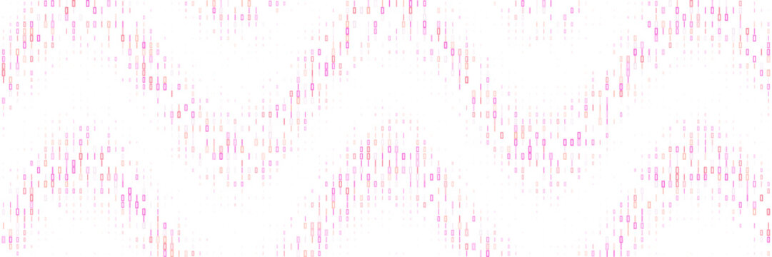 Abstract Digital Wave Background with Pink Binary Code Data Stream for Technology and Cybersecurity Concepts
