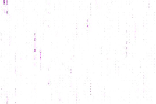 Abstract Digital Matrix Background with Falling Purple Rectangles for Technology and Data Visualization Concepts