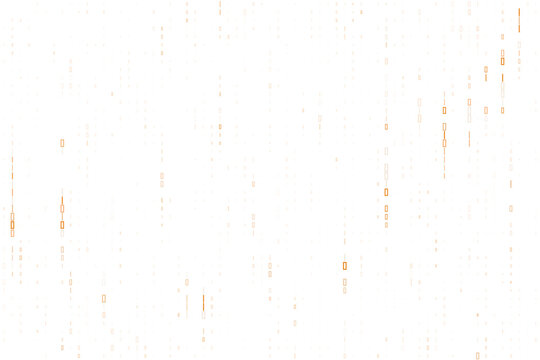 Abstract Digital Binary Code Background with Orange Data Streams for Technology and Cyber Security Concepts