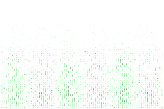 Binary Code Digital Background with Green Matrix Data Stream for Technology and Cybersecurity Concepts