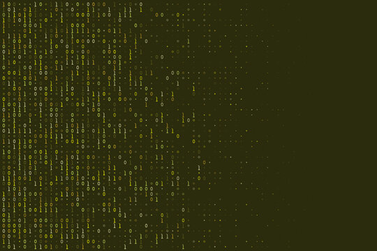 Abstract Binary Code Background with Digital Data Stream for Technology and Cybersecurity Concepts