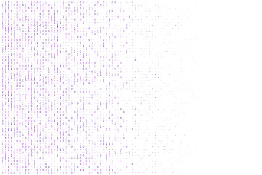 Binary Code Background with Digital Data Stream Fading to White for Technology and Cybersecurity Concepts